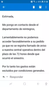 Sin respuesta por mi solucitud de reintegro