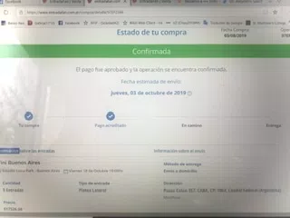 No recibi entradas tini del 18-10