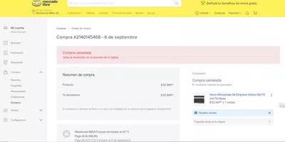 No devuelven dinero de compra cancelada