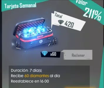 No puedo reclamar los diamantes de la tarjeta semanal