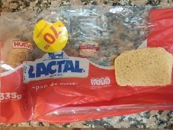Tamaño pan lactal marca lactal