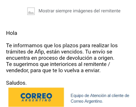 Pague un producto de envío internacional lo devolvieron y lo perdi