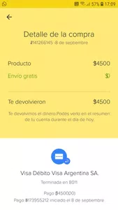 Devolucion de dinero