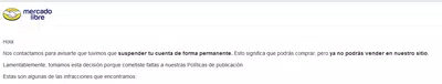 Quitar suspensión abrupta de cuenta mercado libre !!!