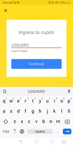 Cupón invalido en fecha