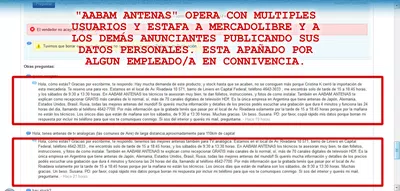 Daño a mis ingresos desde mercadolibre confabulado con un usuario