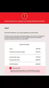 Devolucion de dinero
