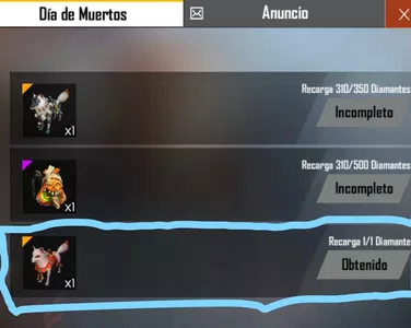 Diamantes zorro free fire