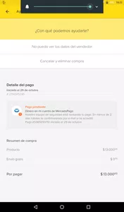 No puedo cancelar la compra