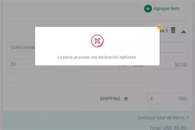 Error con declaracion jurada