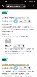 Descuento demás de cuotas de efectivo ahora