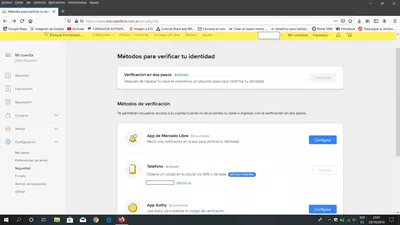 Verificación en dos pasos para ingresar a mercado libre