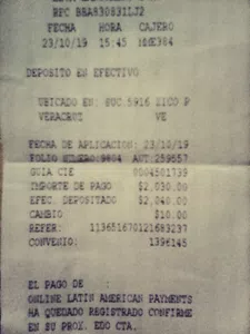 Una transaccion falta de confirmacion