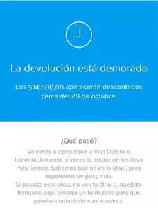 Devolucion de dinero