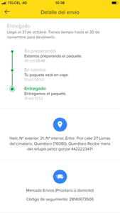 Producto marcado como entregado y no lo eh regido