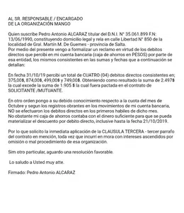 Débito injustificado
