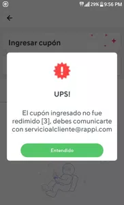 Cupón no redimido