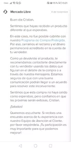 Mercado libre no me quiere responder por la plata y fue error sólo de ellos
