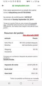 No me ha llegado mi pedido de keto plus 5