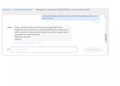 Quien debe facturar el item envio?