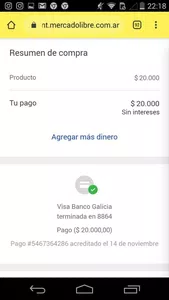 Retención de mi dinero después de entregar el pedido