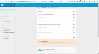 Estafado por mercadolibre