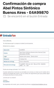 No recibí las entradas compradas