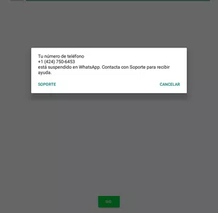 Me suspendieron mi número de whatsapp