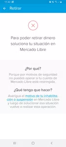 Mercado libre  retiene mi dinero