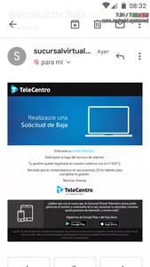 Baja del servicio