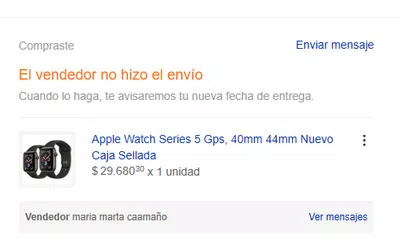 Producto np entregado
