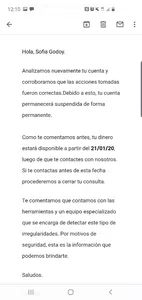 Suspendieron mi cuenta