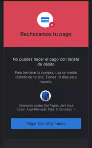 No me han devuelto el dinero, del pago que me rechazaron!!!