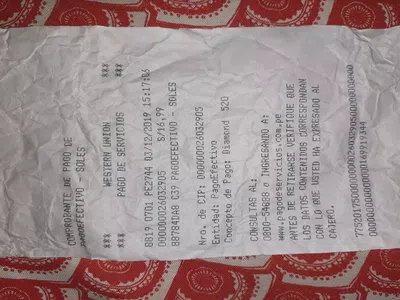 Recarga de 16.99 soles no llega