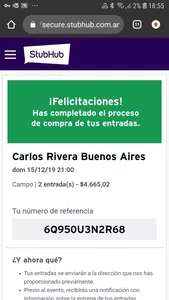 Me mandaron mal las entradas