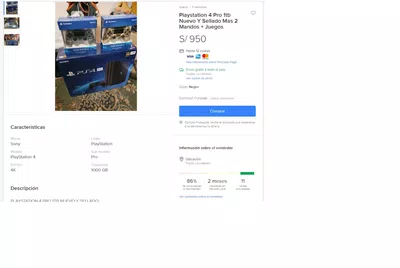 Estafa mercado libre peru - venta de ps4 -vendedor anthonny cesar juarez marca