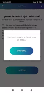 No puedo transferir, ni extraer ni pagar