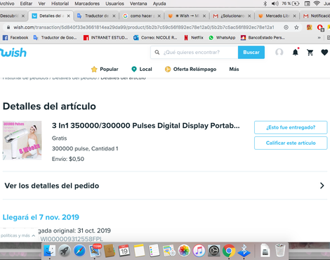 No me ha llegado el producto