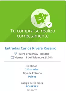 No recibí entradas