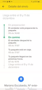 Problema de envio con fedex, mercado libre