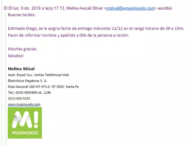 Falta de entrega de aire acondicionado