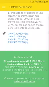 Mercado libre no me devolvio el dinero por producto devuelto