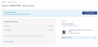 No me devolvieron el dinero de una compra cancelada