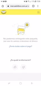 No recibí respuesta ni devolución de mercadolibre