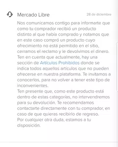 Mercadolibre devuelve el dinero sin regresar el producto