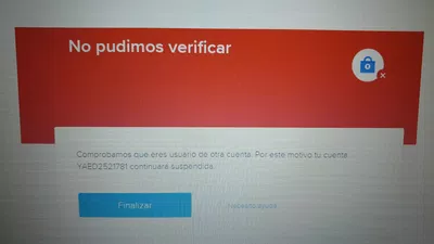 Comprobamos que eres usuario de otra cuenta y tu cuenta quedara suspendida