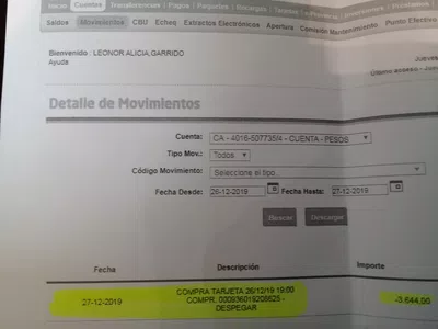 Devolucion del importe abonado