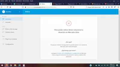 Dinero retenido de mis ventas en mercado pago
