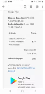 No me cargaron mi compra