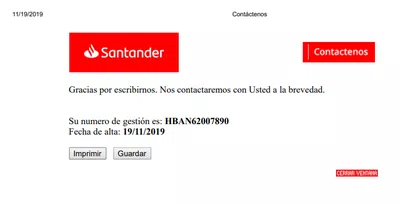 No me dan de baja la tarjeta de crédito en santander